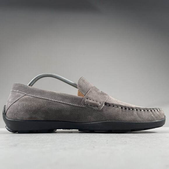 Samuel Hubbard Free Spirit Men’s 10.5 M Slip On Driving Penny Loafer Gray Nubuck - Picture 5 of 9